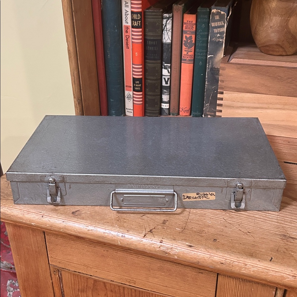 VINTAGE BRUMBERGER Metal 35MM Slides Storage Box